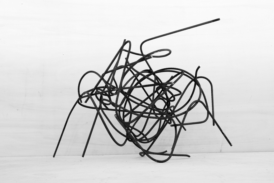 Pippo Lionni 20201121 43°11° steel rod sculpture 51x85x50cm