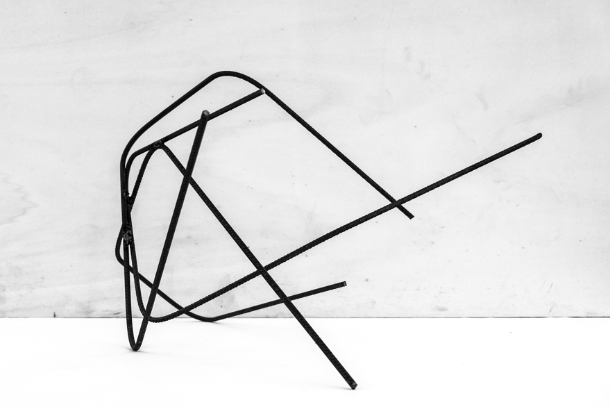 Pippo Lionni 20201222 43°11° steel rod sculpture 45x71x55cm