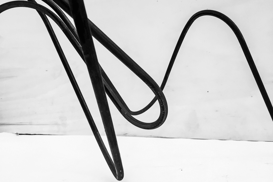 Pippo Lionni 20210131 43°11° steel rod sculpture 50x81x61cm
