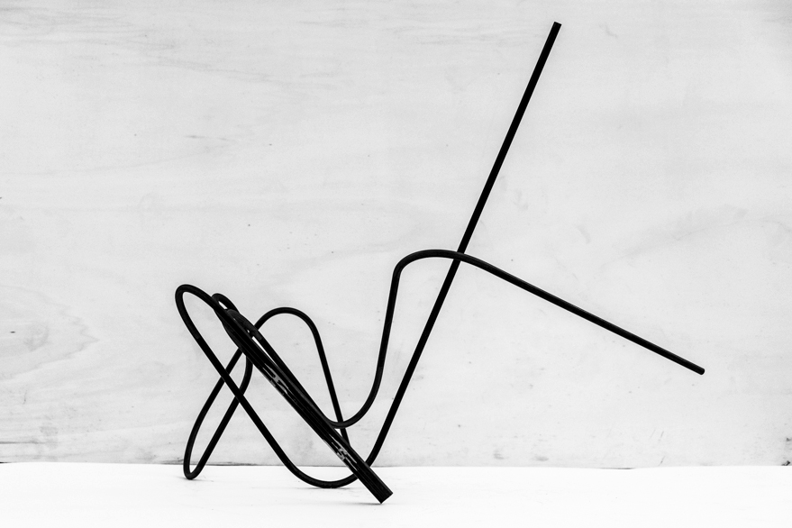 Pippo Lionni 20210131 43°11° steel rod sculpture 50x81x61cm