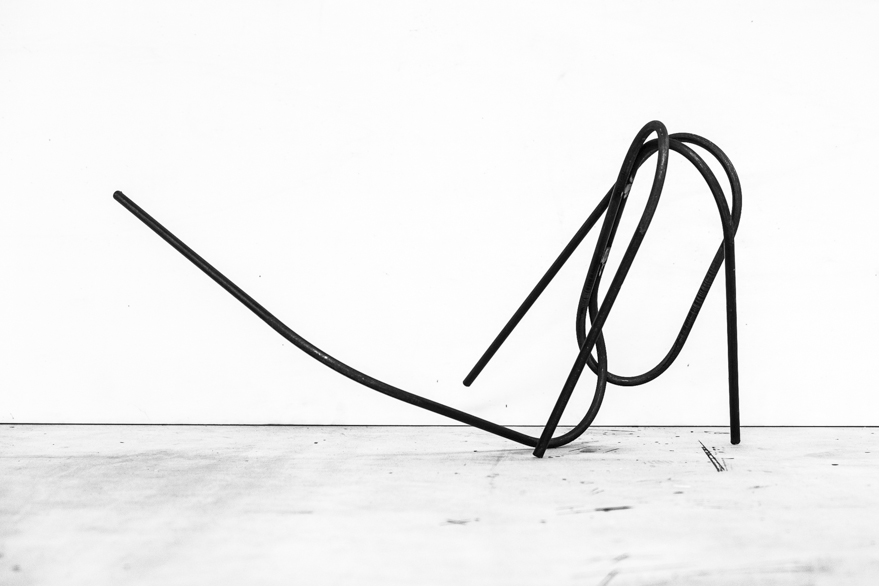 Pippo Lionni 20210210 43°11° steel rod sculpture 33x63x57cm