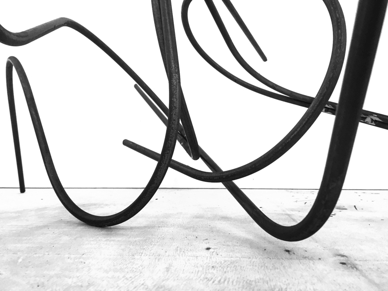 Pippo Lionni 20210227 43°11° steel rod sculpture 46x98x80cm