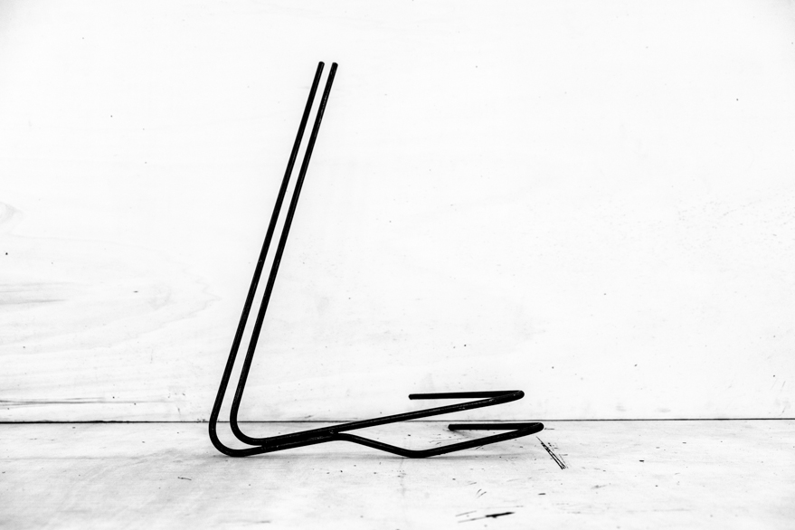 Pippo Lionni 20210629 43°11° steel rod sculpture 63x53x46cm