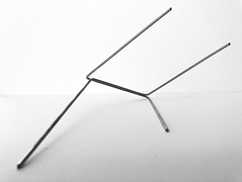 Pippo Lionni 20220112 43°11° steel wire sculpture 09x17x13cm