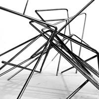 Pippo Lionni 20220310 43°11° steel wire sculpture 14 x 29 x 21 cm