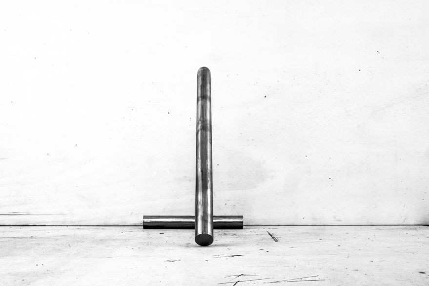Pippo Lionni 20240115 43°11° steel rod sculpture 50 x 74 x 30 cm