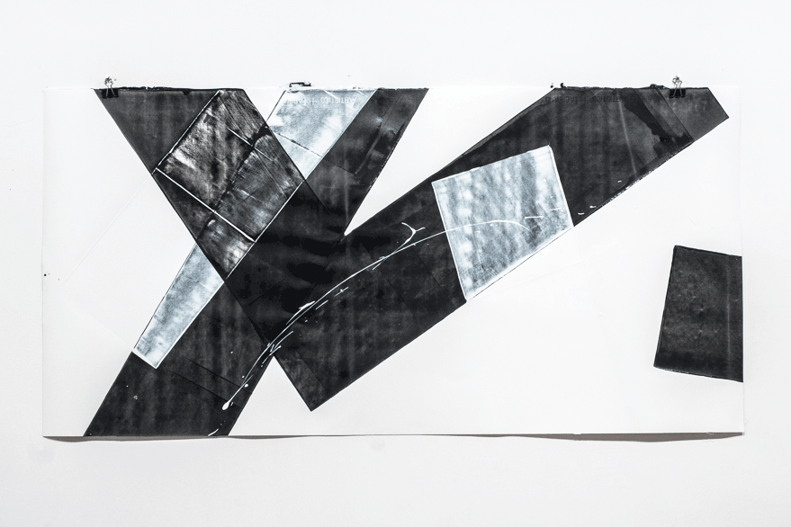 Pippo Lionni, 20150914, 43°11°, acrylic on 300g paper, 71x143cm