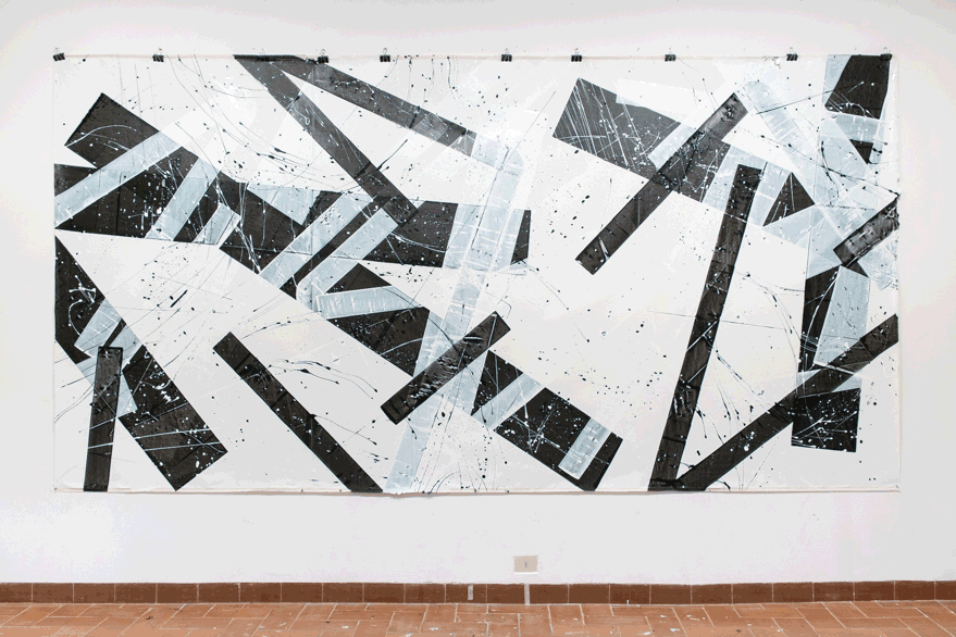 Pippo Lionni, 20151230, 43°11°, acrylic on canvas, 200x410cm
