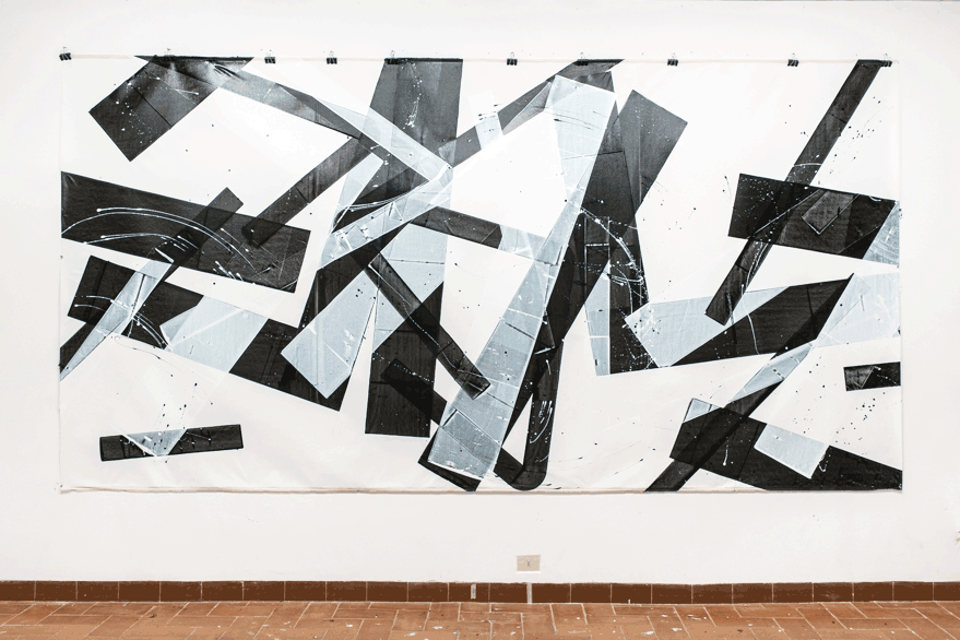 Pippo Lionni, 20160107, 43°11°, acrylic on canvas, 200x410cm