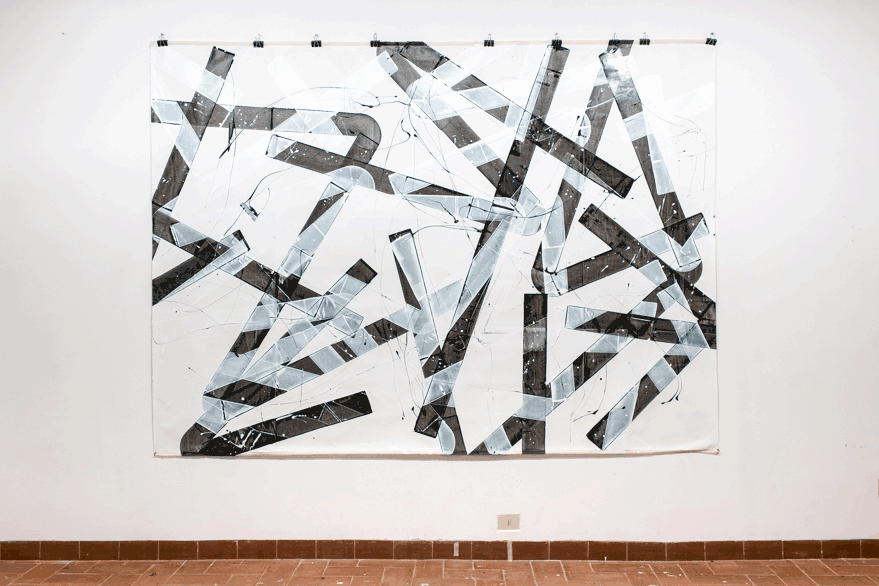 Pippo Lionni, 20160111, 43°11°, acrylic on canvas, 210x290cm