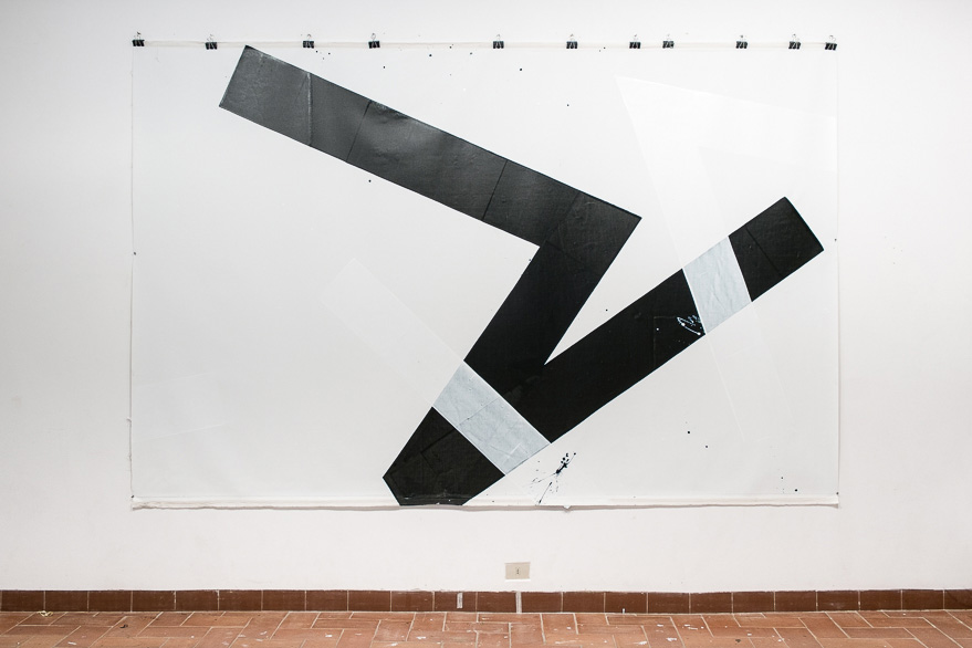Pippo Lionni, 20160311, 43°11°, acrylic on canvas, 210x333cm