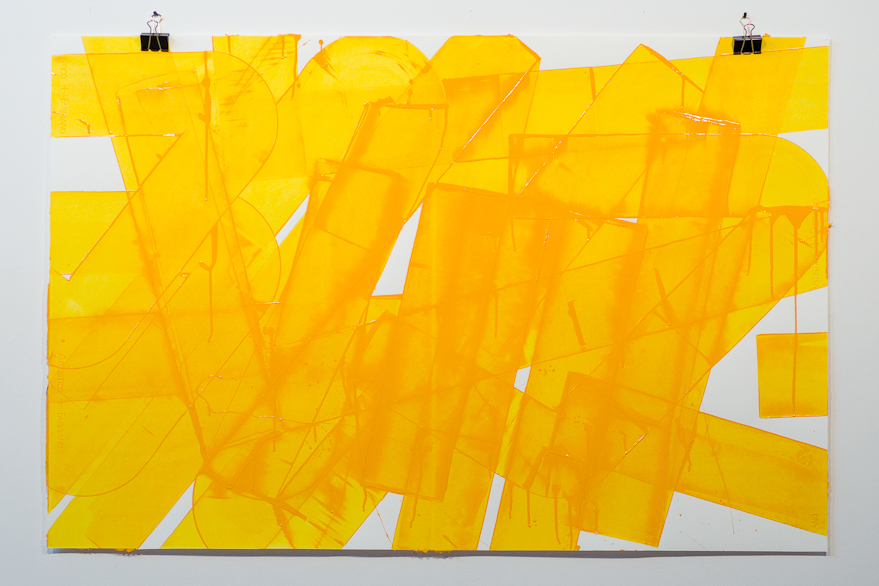 Pippo Lionni, UNTITLED 645, 2014, 43°11°, acrylic on 300g paper, 92x140cm
