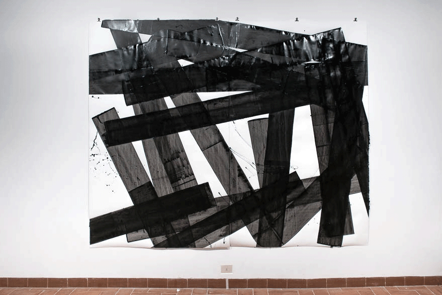 Pippo Lionni, 20150122, 43°11°, acrylic on 300g paper, 230x280cm