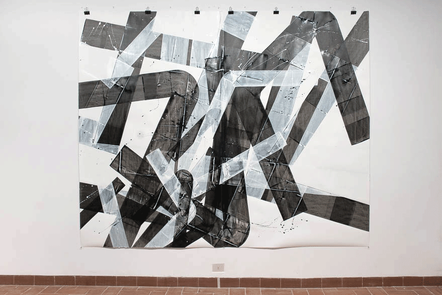 Pippo Lionni, 20150307, 43°11°, acrylic on 300g paper, 230x280cm