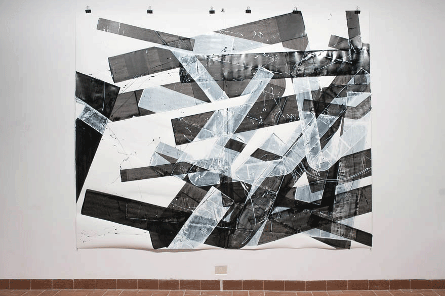 Pippo Lionni, 20150312, 43°11°, acrylic on 300g paper, 230x280cm