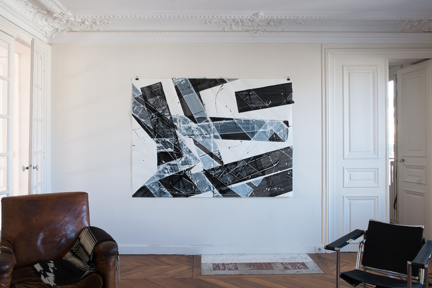 Pippo Lionni, 20150403, 48°02°, acrylic on 300g paper, 140x190cm