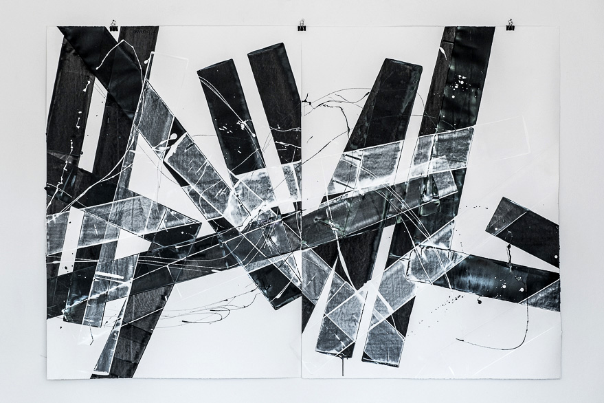 Pippo Lionni, 20150706.2, 59°18°, acrylic on 300g paper, 140x204cm