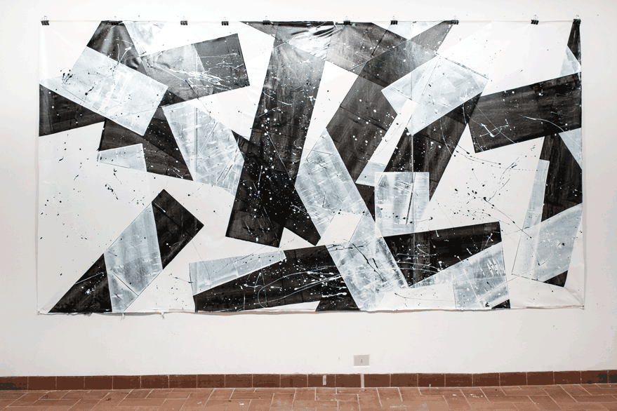 Pippo Lionni, 20150826, 43°11°, acrylic on canvas, 200x400cm