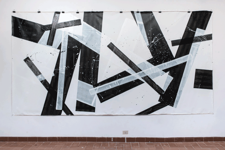 Pippo Lionni, 20150904, 43°11°, acrylic on canvas, 200x410cm