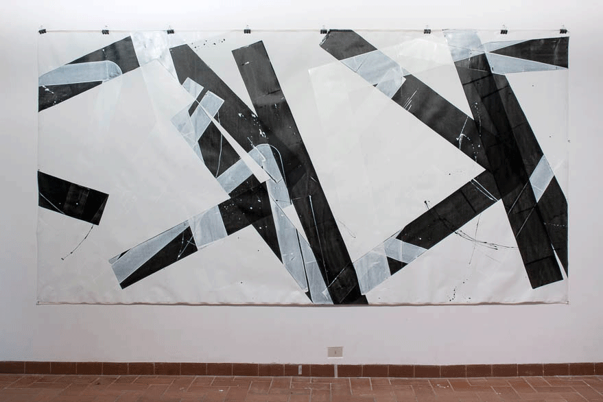 Pippo Lionni, 20150425, 43°11°, acrylic on canvas, 200x400cm