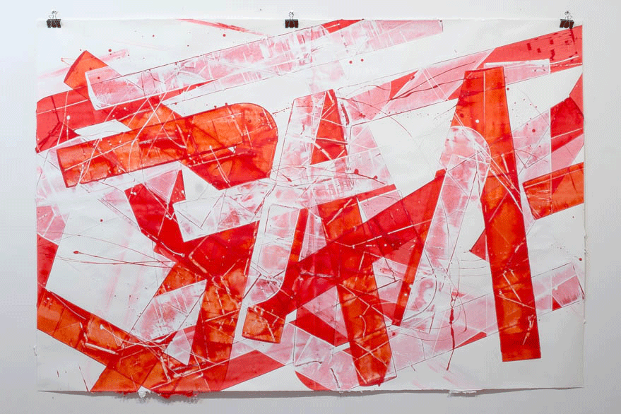 Pippo Lionni, 20150423, 43°11°, acrylic on 300g paper, 140x210cm