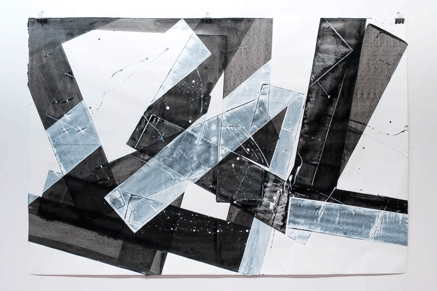Pippo Lionni, 20150529, 43°11°, acrylic on 300g paper, 140x210cm