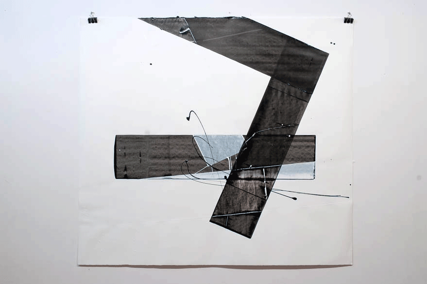 Pippo Lionni, 20150409, 43°11°, acrylic on 300g paper, 140x157cm