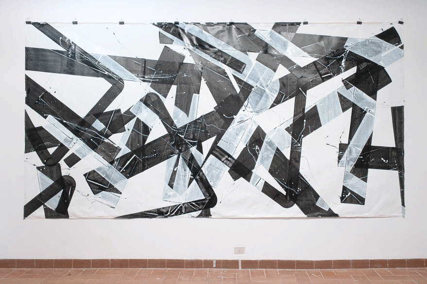 Pippo Lionni, 20150515, 43°11°, acrylic on canvas, 200x400cm