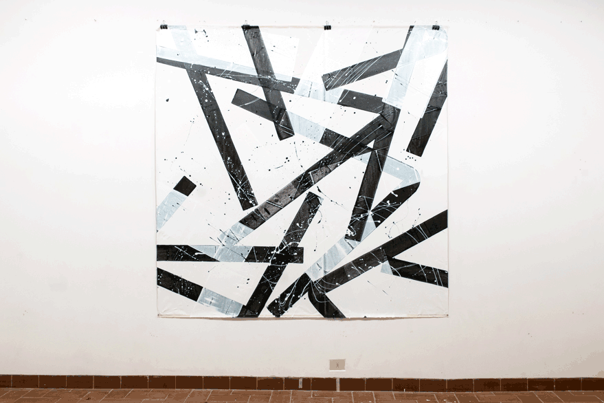 Pippo Lionni, 20151123, 43°11°, acrylic on canvas, 210x210cm