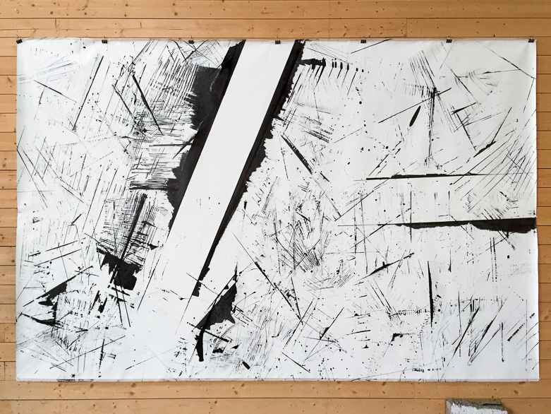 Pippo Lionni, 20160712 59°18°, acrylic on canvas, 210x330cm