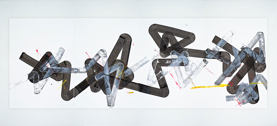 Pippo Lionni, UNTITLED 271, 2013, acrylic on 220g paper, 70x200cm