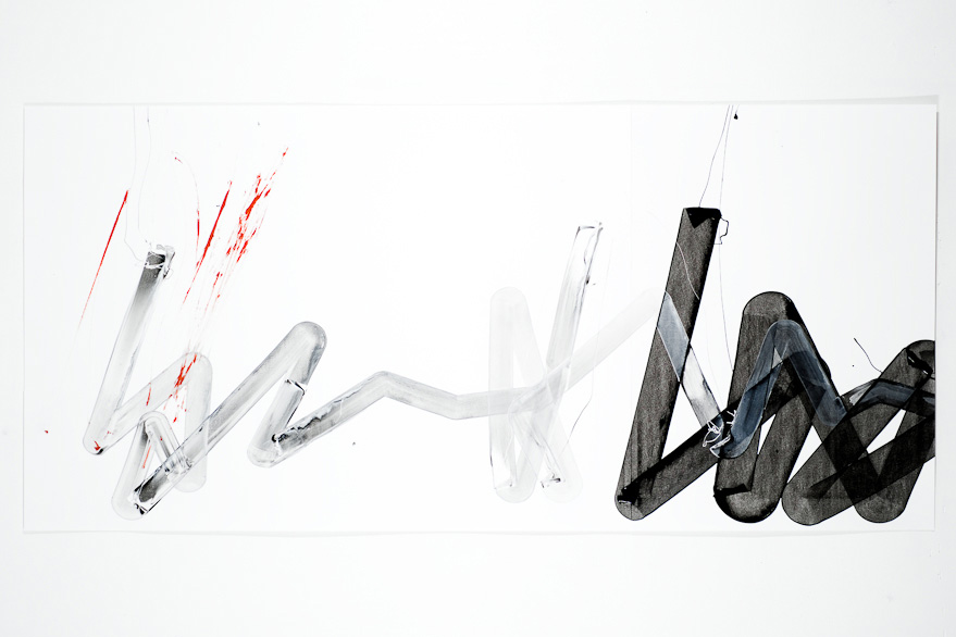 Pippo Lionni, UNTITLED 432, 48°2°, 2013, acrylic on 220g paper, 70x150cm