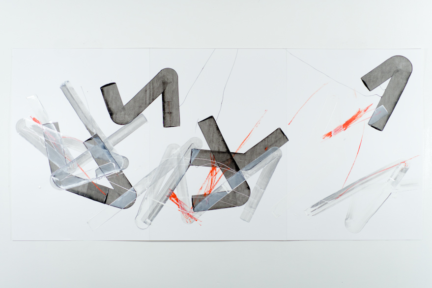 Pippo Lionni, UNTITLED 498, 2013, acrylic on 220g paper, 70x150cm