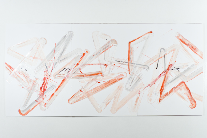 Pippo Lionni, UNTITLED 505, 48°2°, 2013, acrylic on 220g paper, 70x150cm