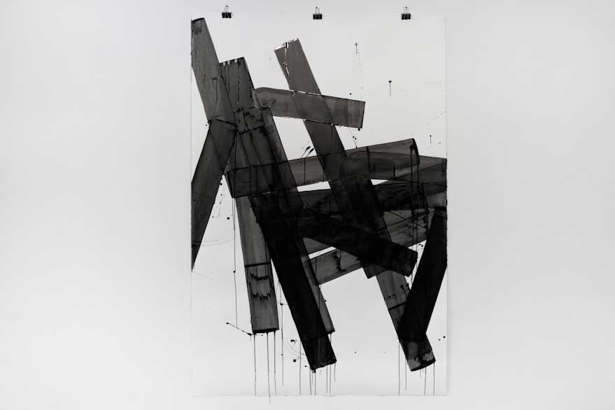 Pippo Lionni, UNTITLED 648, 2014, 43°11°, acrylic on 300g paper, 210x140cm