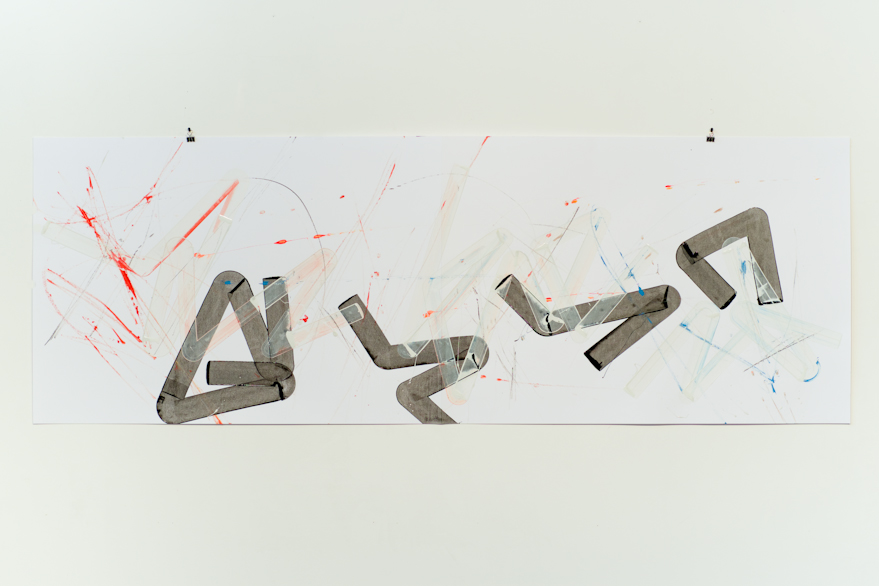 Pippo Lionni, UNTITLED 537, 2014, acrylic on 220g paper, 70x200cm