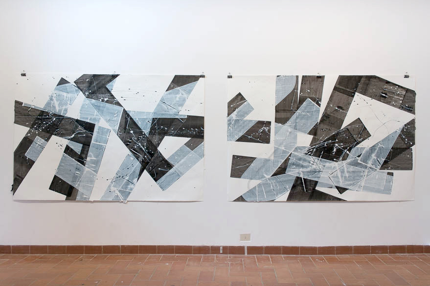 Pippo Lionni, 20150522, 43°11°, acrylic on paper, 2x 140x210cm