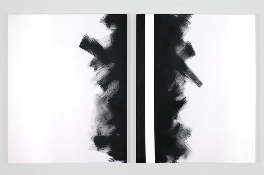 pippo lionni - GRAYMATTERS 38, 2010, Acrylic on canvas, diptych, 100x160cm
