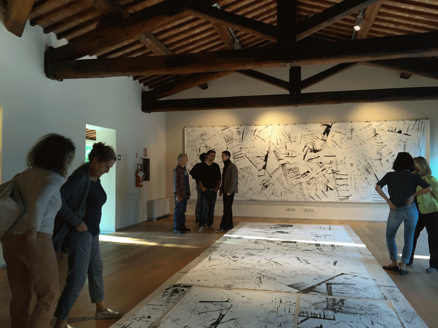 Pippo Lionni at the opening ABSTRACTION IN ACTION, in Gaiole, 2016, photo Alix 